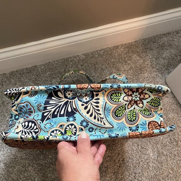 Vera Bradley Tiki Tote Double Handle Shopper Beach Rattan Overlay, UGC - Picture 10 of 10